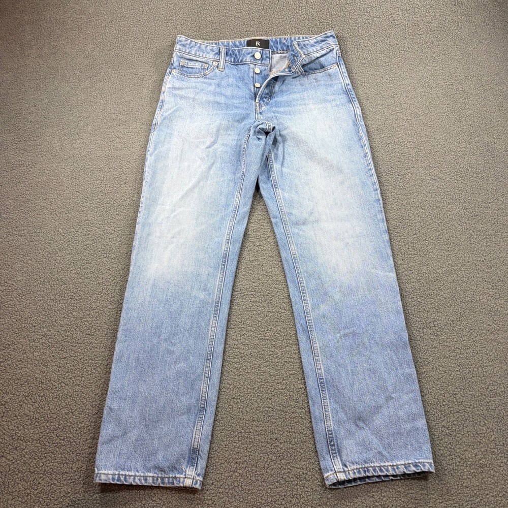 Banana Republic Jeans Womens 28 Blue High Rise Straight Leg Cotton Button Fly